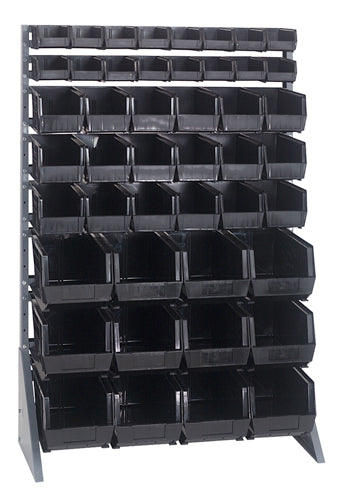 Quantum QRU-16S-220230240 in Black – Quantum Steel Rail Bin Packages – 36" x 15" x 53"