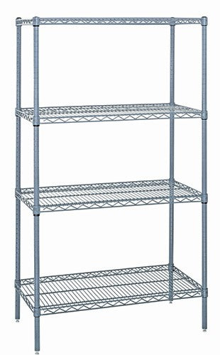 NSF Gray Epoxy Wire Shelving – 74"H Starter Unit