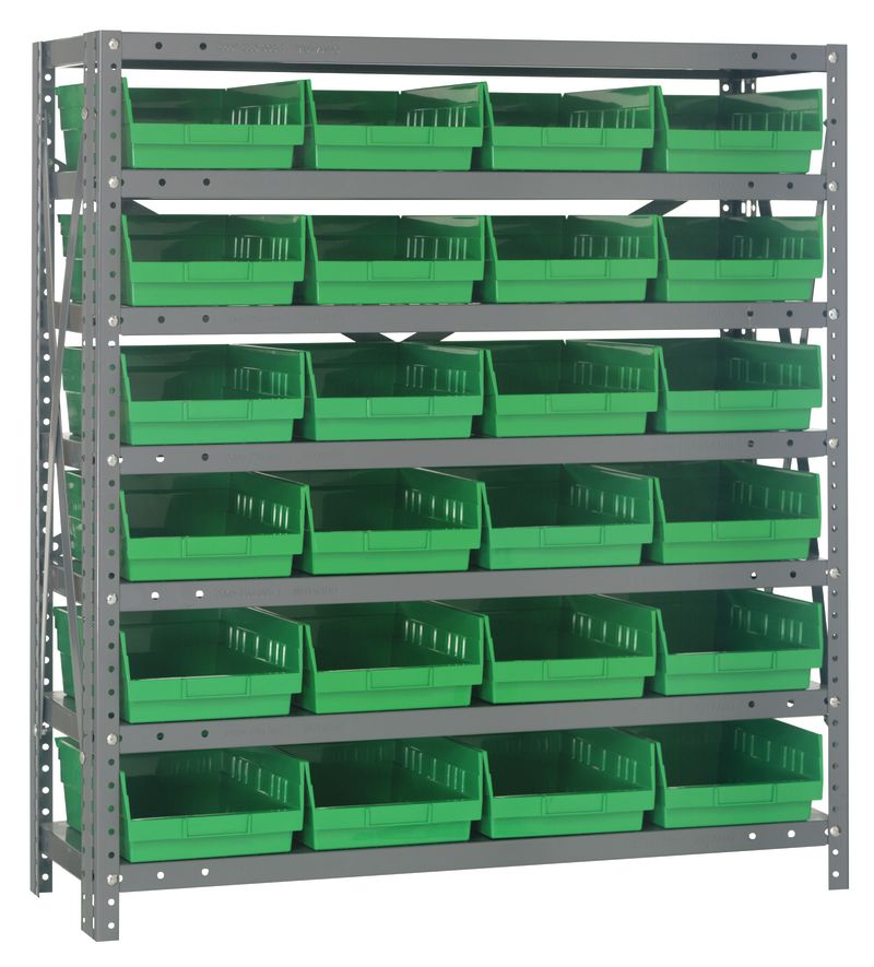 39" High - Economy Shelf Bin System w/ 7 Shelves