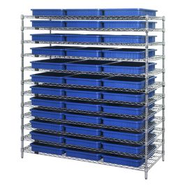 Quantum Chrome Wire Shelving with Dividable Grid Containers – WR12-93030, 60" x 24" x 63"