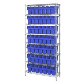 Quantum Store-Max 8" Shelf Bin Wire Shelving Systems with Bins – WR8-803 to WR8-808 – WR8-805
