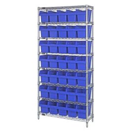 Quantum Store-Max 8" Shelf Bin Wire Shelving Systems with Bins – WR8-803 to WR8-808 – WR8-806