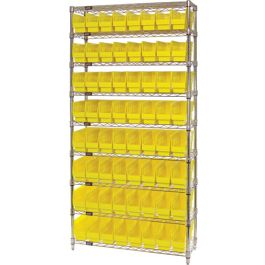 Quantum Store-More 6" Shelf Bin Wire Shelving Systems with Bins – 18" x 36" x 74" – WR9-203, 18" x 36" x 74"