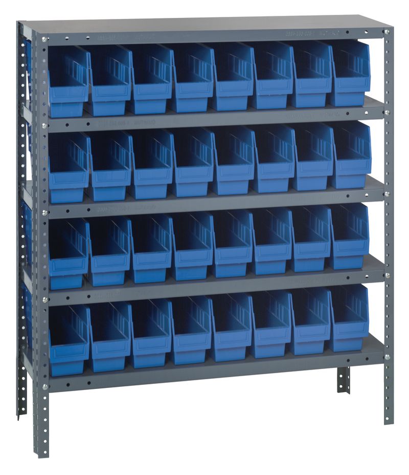 39" High - Large Bin Shelf System w/ 5 Shelves